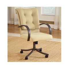 Golden Bronze Harbour Point Set of 2 Castered Dining Chairs - Hillsdale