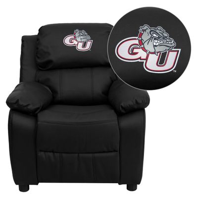 Gonzaga University Bulldogs Black Leather Kids Recliner - BT-7985-KID-BK-LEA-40014-EMB-GG