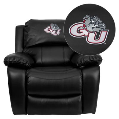 Gonzaga University Bulldogs Leather Rocker Recliner - MEN-DA3439-91-BK-40014-EMB-GG