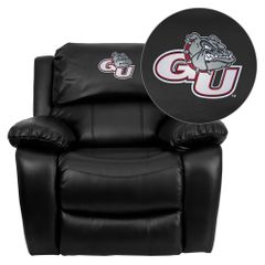 Gonzaga University Bulldogs Leather Rocker Recliner - MEN-DA3439-91-BK-40014-EMB-GG