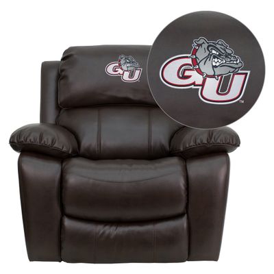 Gonzaga University Bulldogs Leather Rocker Recliner - MEN-DA3439-91-BRN-40014-EMB-GG