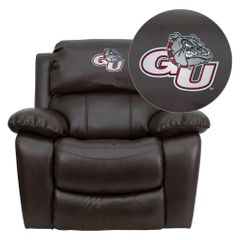 Gonzaga University Bulldogs Leather Rocker Recliner - MEN-DA3439-91-BRN-40014-EMB-GG