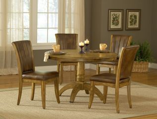 Grand Bay 5-Piece Round Dining Set in Medium Oak - Hillsdale Furniture - 4337DTBRDC
