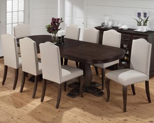 Grand Terrace Dining Table and Upholstered Chair Set - 7PC - 634-102T