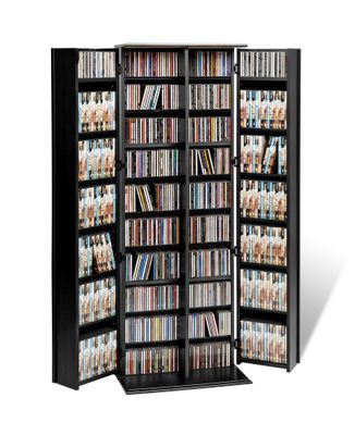 Grande Locking Media Storage Cabinet with Shaker Doors in Black - Prepac Furniture - BLS-0448