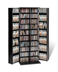 Grande Locking Media Storage Cabinet with Shaker Doors in Black - Prepac Furniture - BLS-0448