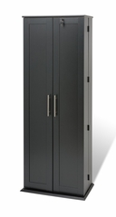 Grande Locking Media Storage Cabinet with Shaker Doors in Black - Prepac Furniture - BLS-0448