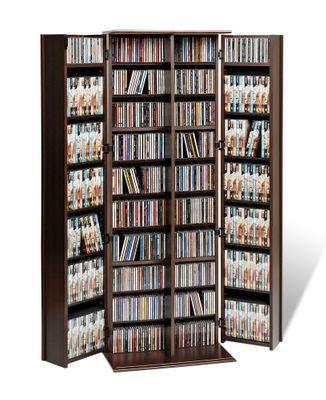 Grande Locking Media Storage Cabinet with Shaker Doors in Espresso - Prepac Furniture - ELS-0448