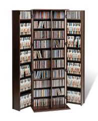 Grande Locking Media Storage Cabinet with Shaker Doors in Espresso - Prepac Furniture - ELS-0448