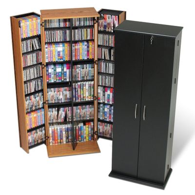 Grande Tall Locking Media Storage Cabinet in Black - Prepac Furniture - BVS-0287