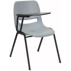 Gray Tablet Arm Chair Desk with Right Side Tablet - RUT-EO1-GY-RTAB-GG