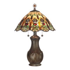 Green Leaf Tiffany Table Lamp - Dale Tiffany