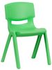 Green Plastic Stackable School Chair - YU-YCX-004-GREEN-GG