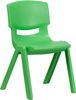 Green Plastic Stackable School Chair - YU-YCX-005-GREEN-GG