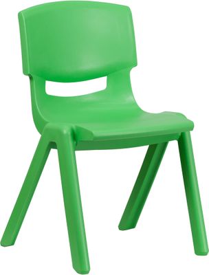 Green Plastic Stackable School Chair - YU-YCX-005-GREEN-GG