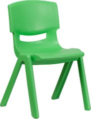 Green Plastic Stackable School Chair - YU-YCX-005-GREEN-GG