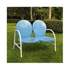 Griffith Metal Loveseat in Sky Blue - CROSLEY-CO1002A-BL