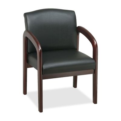 Guest Chair - Black/Mahogany Frame - LLR60471
