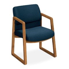 Guest Chair - Blue Fabric/Medium Oak Frame - HON2403MAB90