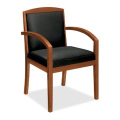 Guest Chair - Bourbon Cherry/Black Leather - BSXVL853HSP11