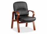 Guest Chair - Cherry/Black Leather - LLR60337
