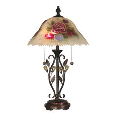 Hand Painted Crystal Leaves Table Lamp - Dale Tiffany