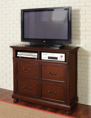 Hannah Media Chest in Brown Cherry - 200836