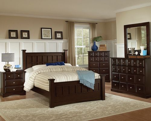 Harbor California King Size Bedroom Furniture Set in Rich Cappuccino - Coaster - 201381KW-BSET