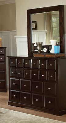 Harbor Dresser with Mirror in Rich Cappuccino - Coaster - 201383-84-SET