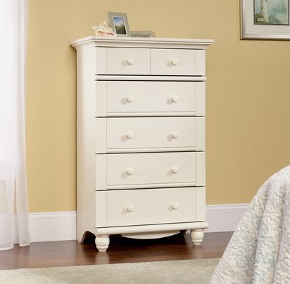 Harbor View 5-Drawer Chest Antique White - Sauder Furniture - 158015