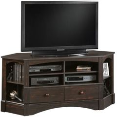 Harbor View Antiqued Paint Corner Entertainment Credenza - Sauder Furniture - 402902
