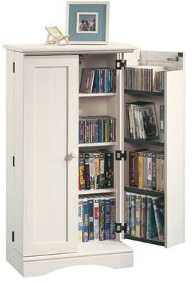 Harbor View Multimedia Storage Cabinet Antiqued White - Sauder Furniture - 158050