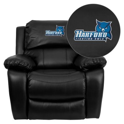 Harford Community College Fighting Owls Embroidered Black Leather Rocker Recliner  - MEN-DA3439-91-BK-41037-EMB-GG