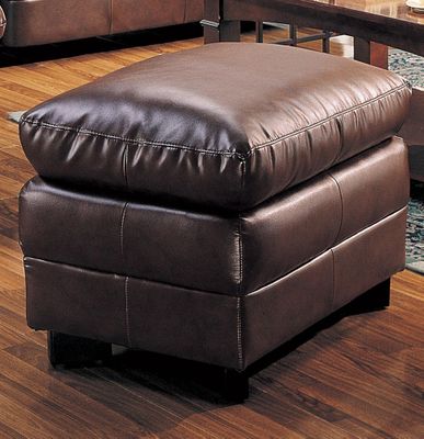 Harper Overstuffed Leather Ottoman - 501914