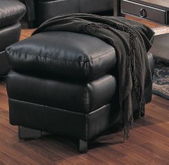 Harper Overstuffed Leather Ottoman - 501924