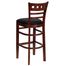 HERCULES American Back Wood Restaurant Bar Stool - Black Vinyl Seat, Mahogany Finish - XU-DGW0030BARAMR-MAH-BLKV-GG