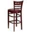 HERCULES American Back Wood Restaurant Bar Stool - Burgundy Vinyl Seat, Mahogany Finish - XU-DGW0030BARAMR-MAH-BURV-GG