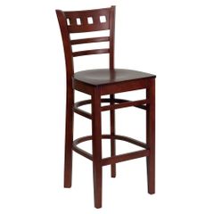 HERCULES American Back Wood Restaurant Bar Stool - Mahogany Finish - XU-DGW0030BARAMR-MAH-GG