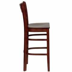 HERCULES American Back Wood Restaurant Bar Stool - Mahogany Finish - XU-DGW0030BARAMR-MAH-GG
