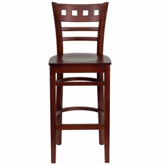 HERCULES American Back Wood Restaurant Bar Stool - Mahogany Finish - XU-DGW0030BARAMR-MAH-GG