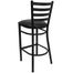 HERCULES Black Ladder Back Metal Bar Stool with Black Vinyl Seat - XU-DG697BLAD-BAR-BLKV-GG