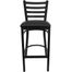 HERCULES Black Ladder Back Metal Bar Stool with Black Vinyl Seat - XU-DG697BLAD-BAR-BLKV-GG