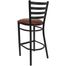 HERCULES Black Ladder Back Metal Bar Stool with Burgundy Vinyl Seat - XU-DG697BLAD-BAR-BURV-GG