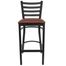 HERCULES Black Ladder Back Metal Bar Stool with Burgundy Vinyl Seat - XU-DG697BLAD-BAR-BURV-GG