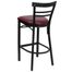 HERCULES Black Ladder Back Metal Bar Stool with Burgundy Vinyl Seat - XU-DG6R9BLAD-BAR-BURV-GG