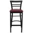 HERCULES Black Ladder Back Metal Bar Stool with Burgundy Vinyl Seat - XU-DG6R9BLAD-BAR-BURV-GG