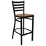 HERCULES Black Ladder Back Metal Bar Stool with Cherry Wood Seat - XU-DG697BLAD-BAR-CHYW-GG