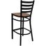 HERCULES Black Ladder Back Metal Bar Stool with Cherry Wood Seat - XU-DG697BLAD-BAR-CHYW-GG