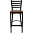 HERCULES Black Ladder Back Metal Bar Stool with Cherry Wood Seat - XU-DG697BLAD-BAR-CHYW-GG