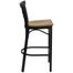 HERCULES Black Ladder Back Metal Bar Stool with Cherry Wood Seat - XU-DG6R9BLAD-BAR-CHYW-GG